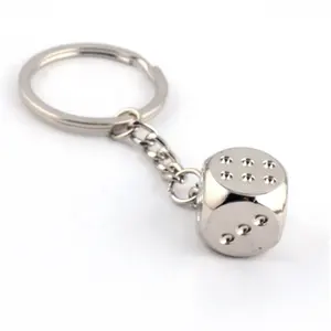 Retail hot product 3d dice shape key chain custom dice keychain