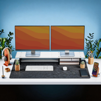 Bureau debout réglable en hauteur SAMDI au design minimaliste moderne, avec fixations installables, en acrylique sablé, réglable de 720 à 1170 mm