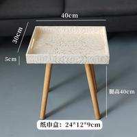 Table basse carrée en rotin tressé fait main de style américain pour baie vitrée, table d'appoint de canapé, petite table tatami, table de pique-nique