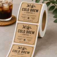 Rouleau d'étiquettes personnalisées en papier kraft recyclé, résistant à l'eau et inscriptible, auto-adhésives pour boîtes de thé et bougies parfumées