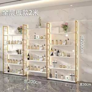 Light luxury beauty salon product display cabinet cosmetic display cabinet <b>shelf</b> display <b>shelf</b> with <b>mirror</b> <b>and</b> light - Product Image 2