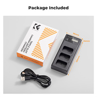 Pengisi Daya K&F Concept NP-FW50 3-Slot untuk Baterai ZV-E10 dengan Layar LCD untuk Sony A6000 A6500 A6300 A6400 A7 A7II A7RII