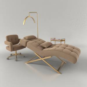 Chaise combinée <span class=keywords><strong>SUNKIN</strong></span> à succès pour le soin du visage, des sourcils, lit de beauté en PVC, moderne, personnalisable, emballage en cuir, table de massage en gros - Product Image 2