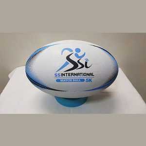 Ballon de rugby en cuir synthétique premium à 4 panneaux, équipement de jeu professionnel de haute qualité avec des lacs robustes - Product Image 6