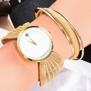 2 pezzi <span class=keywords><strong>di</strong></span> <span class=keywords><strong>orologi</strong></span> da <span class=keywords><strong>donna</strong></span> <span class=keywords><strong>di</strong></span> <span class=keywords><strong>lusso</strong></span> con cinturino in maglia a farfalla <span class=keywords><strong>di</strong></span> moda oro orologio da <span class=keywords><strong>donna</strong></span> semplice regalo <span class=keywords><strong>di</strong></span> gioielli personalizzato - Product Image 5