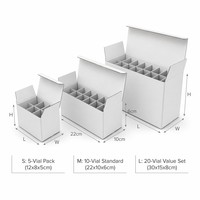 Offre Spéciale : Flacons en Verre Borosilicate Transparent avec Bouchon à Sertir en Aluminium Argenté, Emballage Boîte en Carton et Plateau en Plastique, Mini Bouteilles en Verre