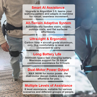 Exosquelette robotique électrique AI 960W, robot de marche ultra-léger et durable pour l'assistance à la marche des personnes âgées