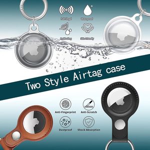 Eraysun cho Apple airtags trường hợp PU da Keychain bảo vệ cho không khí tag Tracker Thiết bị định vị chống mất trường hợp vòng chìa khóa Bìa - Product Image 3