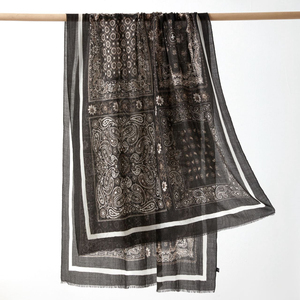 Custom Logo <strong>Designer</strong> Winter Fine Spun Cashmere Scarves <strong>Shawls</strong> Women Warm Solid Color Leaf Pattern Long Tassel Woven Scarf - Product Image 5