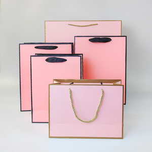 Sac en papier <span class=keywords><strong>Victoria</strong></span> <span class=keywords><strong>secret</strong></span> avec poignée en ruban sac en papier recyclable pour bijoux sacs en papier brun recyclé - Product Image 4