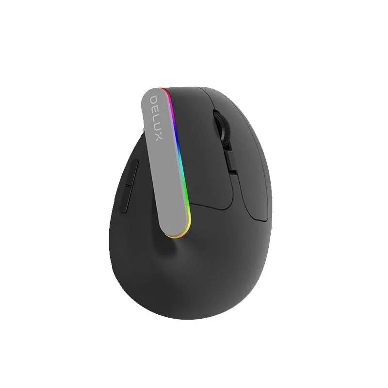 DELUX Colorful M618C RGB Vertical Wireless bt Dual Mode Charging Ergonomic Hand Holding Straight Mouse