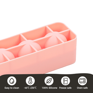 SILIKOLOVE factory can customize 3-cavity spherical molds, LFGB platinum non-stick BPA-free silicone ice <b>cube</b> molds - Product Image 5