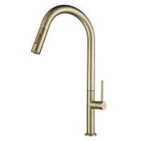 Robinet de cuisine monocommande extractible à poser sur plan, finition noire, design moderne, sans plomb, en laiton, avec cartouche céramique