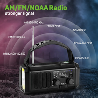 Radio d'urgence solaire portable 20000mAh AM/FM/NOAA avec alarme SOS, lampe torche, lampe de lecture LED, manivelle et batterie externe 5V USB