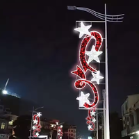 Luces LED Decorativas con Motivo de Estrella 2D para Exteriores, Iluminación de Calles Navideñas, Celebraciones de Pascua, Eventos Festivos, Iluminación Decorativa para Postes