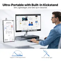 Moniteur portable tactile 15,6 pouces 100% SRGB 1080P avec haut-parleur, support et USB-C pour ordinateur portable, MacBook, Surface ultra-plat