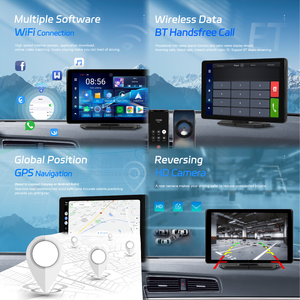 Hikity 8 pouces Android 8 cœurs Écran sans fil CarPlay 4+64G DVR GPS Android CarPlay Android Auto Prise en charge de <span class=keywords><strong>Netflix</strong></span> Youtube GPS WIFI OEM - Product Image 2