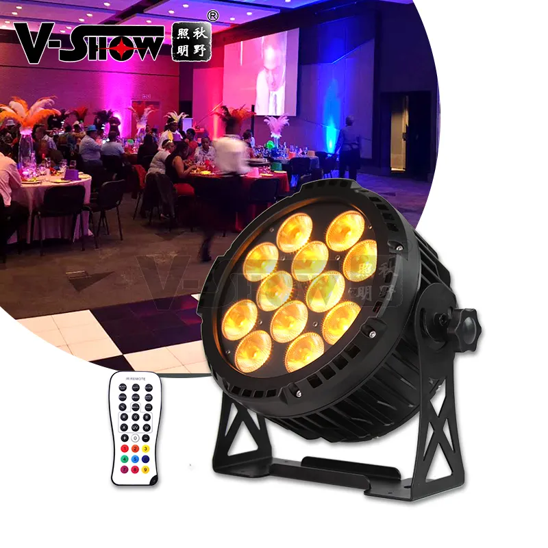 LED Par 12*18W RGBWA+UV6in1 Waterproof Battery Powered & wireless &Remote DMX LED Par lighting for party or stage night bar