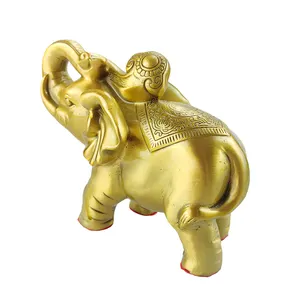 Estatua decoración del hogar escultura decoración artesanía moderna color dorado elefante cobre adornos arte personalizado suministros para manualidades
