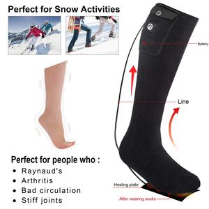 Hiver Extérieur Hommes Femmes Doux Thermique 3.7V Batterie Rechargeable Epaisse Chaussettes Chauffantes Electriques Pour <span class=keywords><strong>Ski</strong></span> Randonnée - Product Image 5