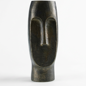 Vase de table moderne en bronze, fait main, design minimaliste, 13,8 H - Product Image 1