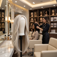 Expédition Rapide Perruque Lace Front HD Transparente en Cheveux Humains Naturels, Densité 130%, Couleur Balayage Blond avec Mèches, Prix de Gros