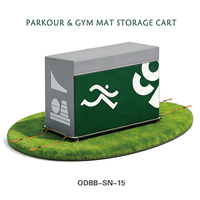 Matériel de jeu et mobilier d'extérieur pour enfants TongLeFang, chariot de rangement et étagères pour tapis de parkour, en métal et contreplaqué marin pour l'école
