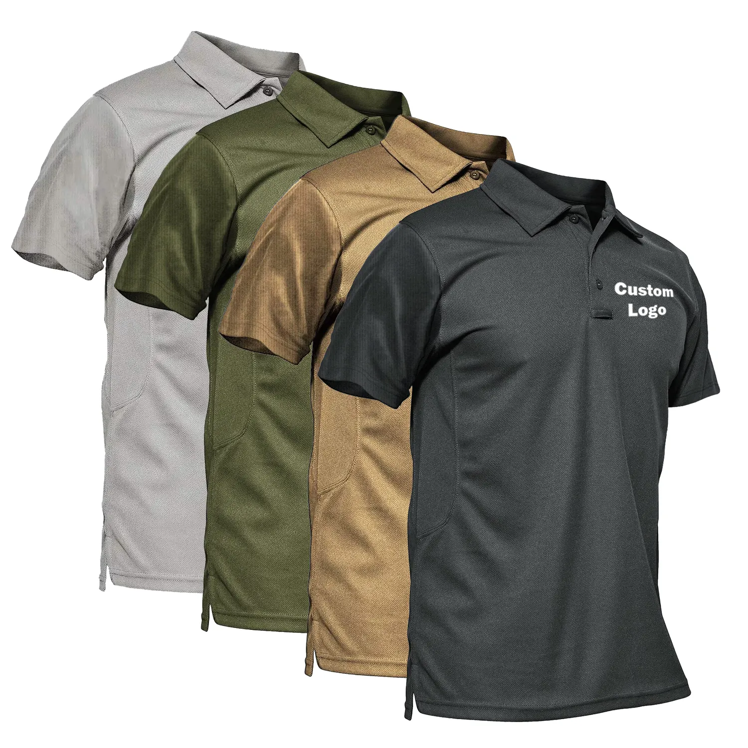 Private Design Multiple Colors Outdoor Performance Tactical Spandex Cotton Men's Summer Polo Shirts