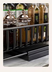 Solid Wood Kitchen Storage Carbon Steel Modern Spice Multi-Functional Seasonings Rack Durable Modern Kitchen Shelf Easy Clean - Product Image 5