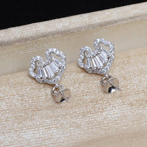 Kit de fabrication de bijoux pour femmes, argent S925, bague ouverte, boucles d'oreilles épaisses en perles, bague de vie, support vide, diamant taillé, tendance, incrustation 1307 - Product Image 2