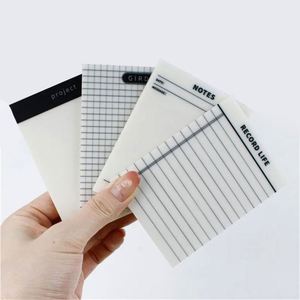 Transparent <b>Waterproof</b> 50 <b>Sheets</b> Self-Adhesive Sticky Note Pads Notepads for School Stationery & Office Supplies Term Begins - Product Image 1