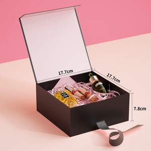 Wholesale Custom Logo Flap Lid Packaging Cardboard Luxury Black Clothing Folding <b>Magnetic</b> <b>Gift</b> <b>Box</b> With Ribbon - Product Image 5