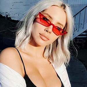 Gafas de Sol de Ojo de Gato Rectangulares Coloridas con Marco Pequeño Retro, Tendencias Nuevas 2025, Logotipo Personalizado, Gafas de Sol para Mujer - Product Image 4