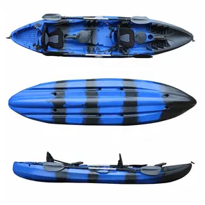 Produsen profesional kualitas tinggi Vicking 3.7m 3 orang Memancing keluarga Kayak Lldpe tur plastik Kayak dijual