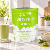 Sachet Doypack refermable en aluminium de qualité alimentaire avec fermeture Ziplock pour poudre protéinée, matcha et compléments alimentaires