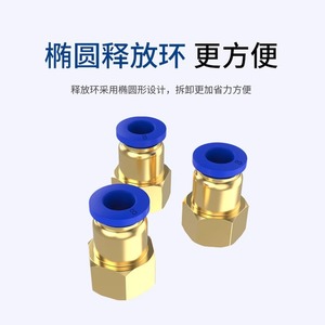 ข้อต่อลมแบบเร็ว Dde Dade Pneumatics ทำจากทองเหลืองและพลาสติก เกลียวใน สำหรับระบบนิวเมติกส์ รุ่น PCF6 01 8 02 10 03 12 04 - Product Image 3