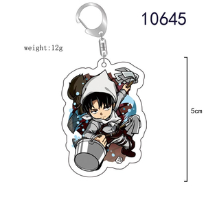 Llavero de Anime Ataque a los Titanes, Eren Jaeger, Mikasa Ackerman, Levi Ackerman, Hanji Zoe, <span class=keywords><strong>Erwin</strong></span> <span class=keywords><strong>Smith</strong></span>, Llavero Acrílico, Regalos Bonitos - Product Image 5