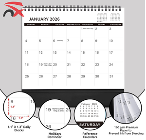 Premium Selection January <strong>2026</strong> - December <strong>2026</strong> <strong>Promotional</strong> Table Desktop Calendar Large Blaocks with Notes - Product Image 3
