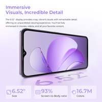 Smartphone 5G Original Oukitel C2, Écran BOE HD de 6,6 Pouces, 4+64Go, Android 15, Charge Inversée, Processeur Octa Core, Téléphone Portable GPS