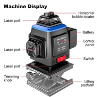 Niveaux laser rotatifs 4D à 16 lignes à auto-nivellement à 360 degrés pour sol extérieur, vert