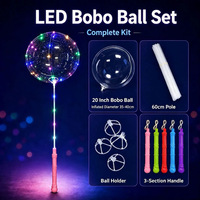 Ballon Bobo Lumineux en Plastique avec Poignée, Clignotant, Idéal pour la Promotion, les Cadeaux, les Ventes de Rue, les Marchés Nocturnes et les Activités Extérieures pour Enfants