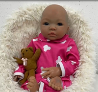 18 pouces/46 cm vraie poupée afro-américaine enfant cadeau souple Silicone Reborn Baby Doll