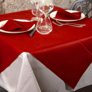 25 tovaglie monouso 100x100 cm resistenti rotolo copertine rosse per tavoli economici per feste ed eventi di nozze - Product Image 3