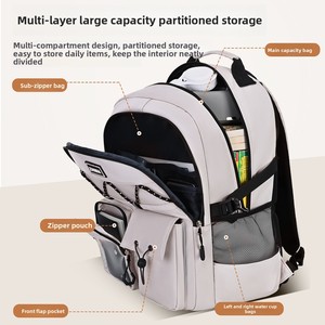 Wholesale New Student Bag Solid Color Double <b>Laptop</b> <b>Backpack</b> Large Capacity Lightweight Design Waterproof for School - Product Image 2