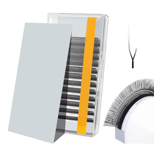 Faux <span class=keywords><strong>cils</strong></span> 2D UU à double pointe parallèle, forme UU, légers, fins, naturels, flexibles, compacts, volume russe, pré-fabriqués - Product Image 1