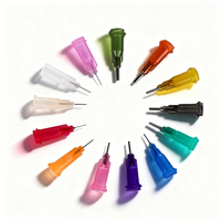 Aiguilles de seringue vertes 18G 1 pouce 25 mm à base filetée en plastique et acier inoxydable, pointes adhésives émoussées pour injection et découpe
