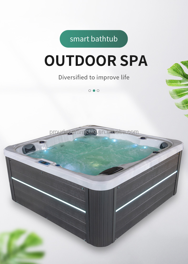 Acrylic Massage Outdoor Bathtubs Fiberglass Spa 6 People Family Hot Tubs