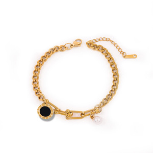 <span class=keywords><strong>Bracelet</strong></span> de luxe en acier inoxydable avec perles vintage pour hommes et femmes, bijoux de mode de niche - Product Image 5