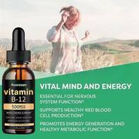 Gouttes liquides végétaliennes de vitamine B12 de qualité alimentaire Ausreson OEM boissons énergisantes suppléments de gain de poids 5000 gouttes liquides de vitamine B12 Mcg