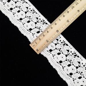 Giysi için yaprakları daire Floret desen pamuk dantel ile beyaz içi boş - Product Image 4